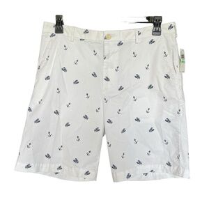 IZOD Saltwater Stretch bright white Crab and Lobster Shorts size 34 NWT